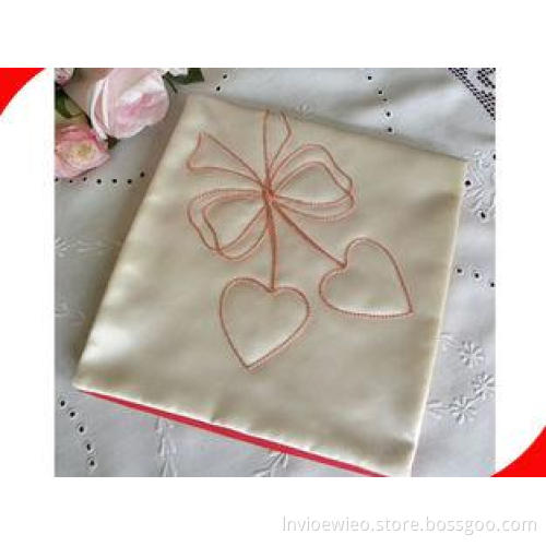 Unique Ladies Embroidery Grey Satin Personalized Handkerchi